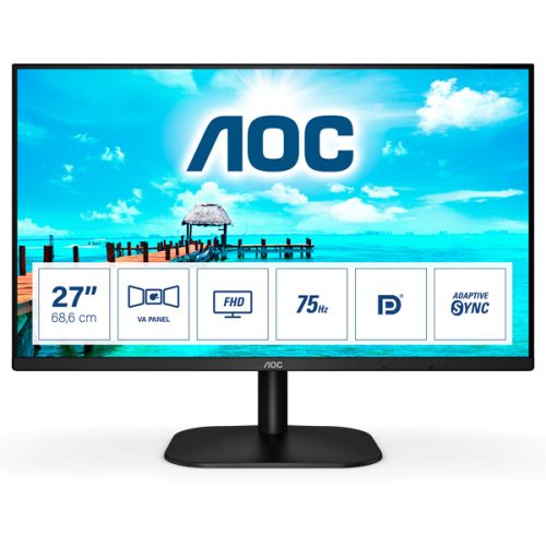 AOC VA monitor 27" 27B2QAM, 1920x1080, 16:9, 250cd/m2, 4ms, HDMI/DisplayPort/VGA, hangszóró