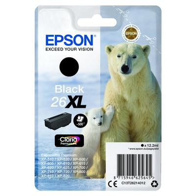 EPSON T2621 EREDETI tintapatron FEKETE 12,2ml No.26XL