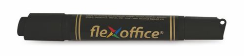 Alkoholos marker, 0,8/6,0 mm, kúpos/vágott, kétvégű, FLEXOFFICE "PM04", fekete