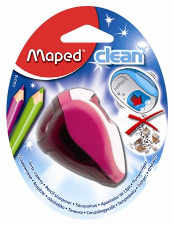 Hegyező, kétlyukú, tartályos, MAPED "Clean", vegyes színek