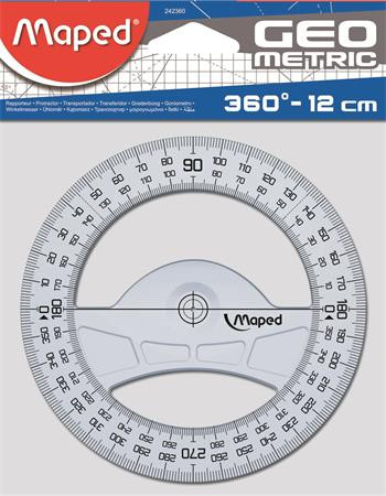 Szögmérő, műanyag, 360°, MAPED "Geometric"