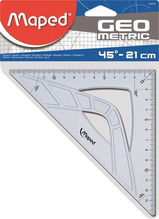 Háromszög vonalzó, műanyag, 45°, 21 cm, MAPED "Graphic"