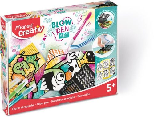 Fújós filctoll készlet, MAPED CREATIV, "Blow pen Art", csíkozás