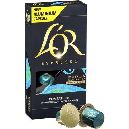 Kávékapszula, 10 db, JACOBS DOUWE EGBERTS "L'OR Pápua Új-Guinea"