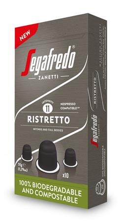 Kávékapszula, 10 db, SEGAFREDO Ristretto  - Nespresso® kompatibilis biológiailag lebomló kapszula