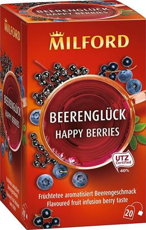 Gyümölcstea, 20x2,5 g, MILFORD "Happy berries", bogyós gyümölcs