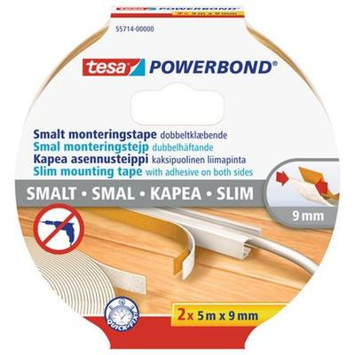 Szerelőszalag, keskeny, 2 x 9 mm x 5 m, TESA, "Powerbond"