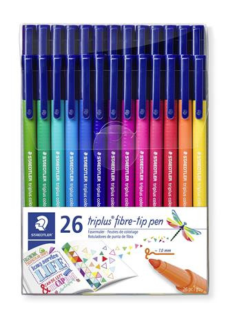 Rostirón készlet, 1 mm, STAEDTLER "Triplus 323" 26 különböző szín