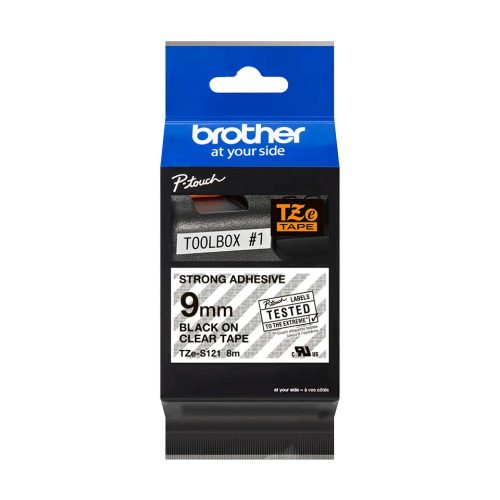 Brother P-touch TZe-S121 szalagkazetta, 9mm széles, 8 méter hosszú