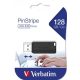 Pendrive, 128GB, USB 2.0, 10/4MB/sec, VERBATIM "PinStripe", fekete