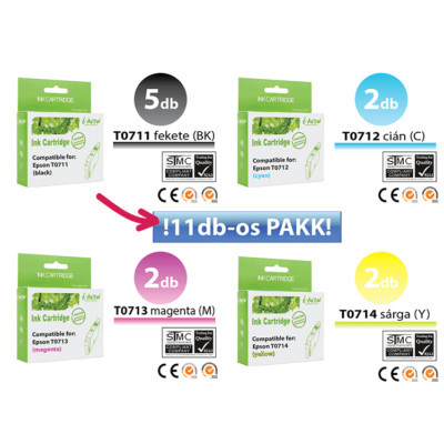 ►11db-os Epson -hoz   T071x utángyártott tintapatron irodaPAKK (≈4400oldal)